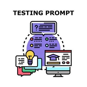 Testing prompt concept developing new ideas and solutions Ilustración de archivo