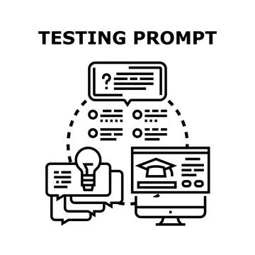 Testing prompt concept developing new ideas and solutions 库存插图