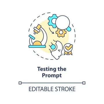 Testing prompt multi color concept icon Stock Illustration