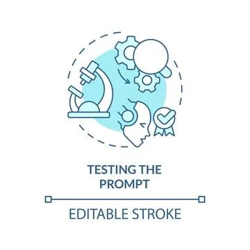 Testing prompt soft blue concept icon Stock Illustration