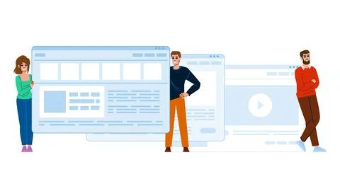 Testing prototype website vector Stock Illustration