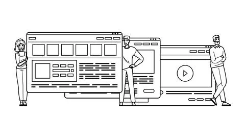 Testing prototype website vector Stock Illustration