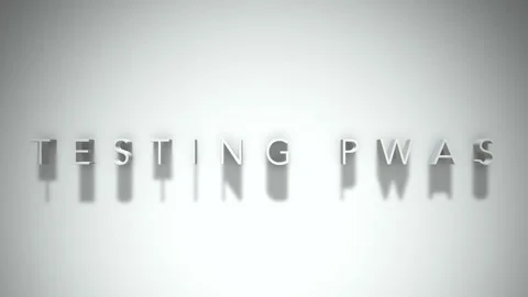 Testing pwas 3D title animation white text on a white background Stock Footage 299758541