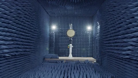Testing a of a Radar in an anechoic chamber Stock Footage 98742421
