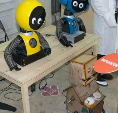 Testing the robot guides Stock Photos