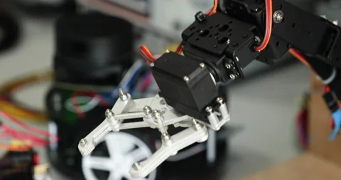 Testing a robotic claw in a lab -University of Coimbra, Portugal -Close up Stock Footage 144183189
