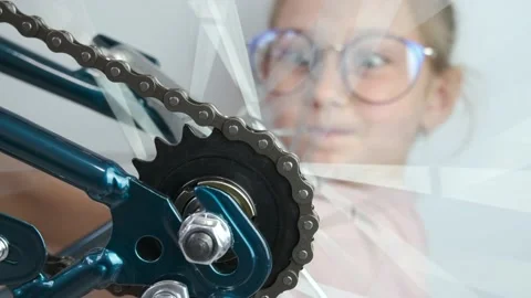 Testing the rotation of the Bicycle wheel Stock Footage 149237225