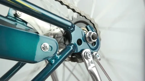 Testing the rotation of the Bicycle wheel.concept of repair traveling by Bicycle Stock Footage 149237168