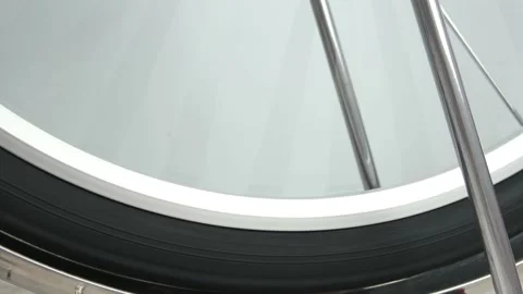 Testing the rotation of the Bicycle wheel.concept of repair traveling by Bicycle Stock Footage 149237218