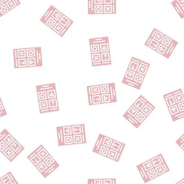 Testing for self study glyph vector seamless pattern 스톡 일러스트