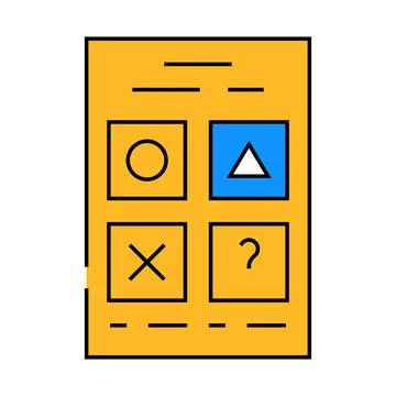 Testing for self study icon color illustration Stock Illustration