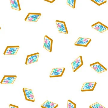 Testing for self study isometric icon seamless pattern Stockillustratie
