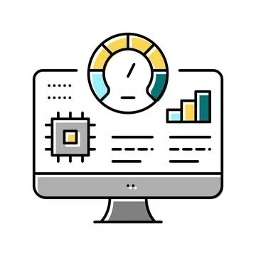 Testing semiconductor manufacturing color icon vector illustration Stock Illustration