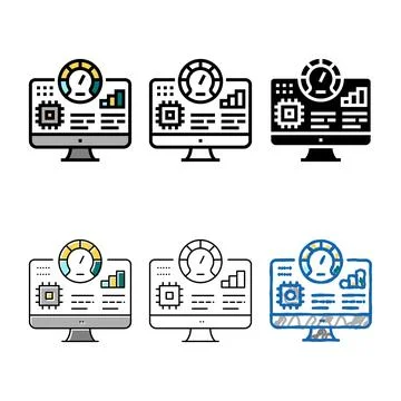 Testing semiconductor manufacturing color icon vector styleset Illustrazione stock