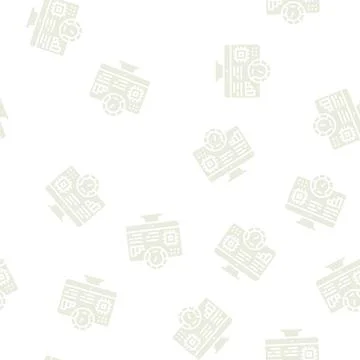 Testing semiconductor manufacturing glyph seamless pattern Stock Illustration
