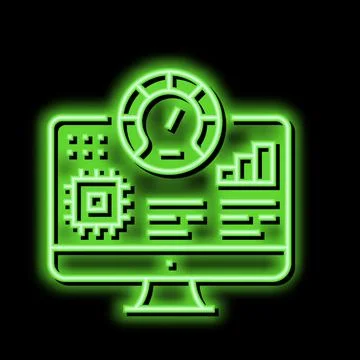 Testing semiconductor manufacturing neon glow icon illustration Stock Illustration