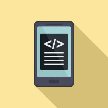 Testing smartphone software icon, flat style Stockillustratie