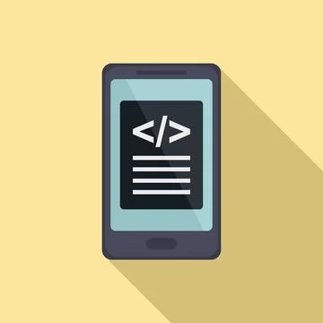 Testing smartphone software icon, flat style Stock Illustration