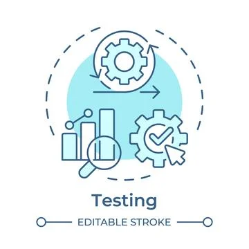 Testing soft blue concept icon Stock Illustration