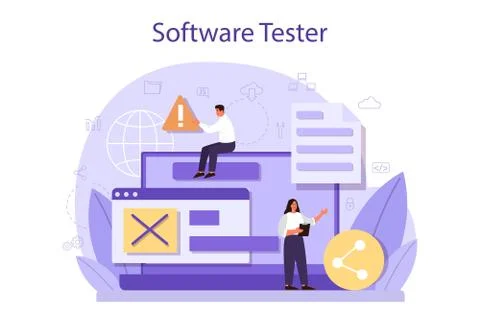 Testing software concept. Application or website code test Stock Illustration