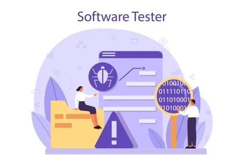 Testing software concept. Application or website code test Stock Illustration