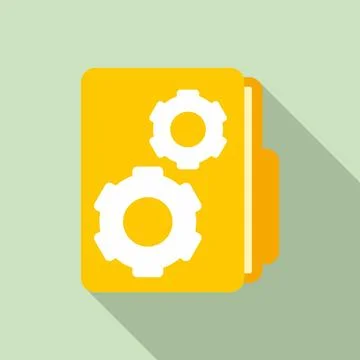 Testing software folder icon, flat style Stock Illustration