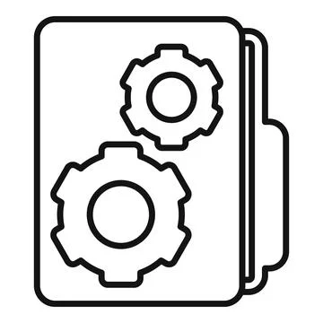 Testing software folder icon, outline style Illustrazione stock