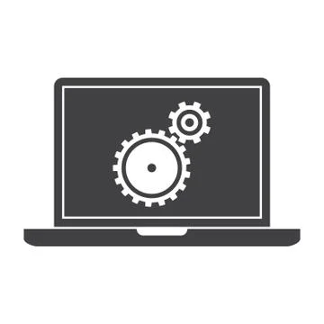 Testing Software Laptop Silhouette イラスト素材