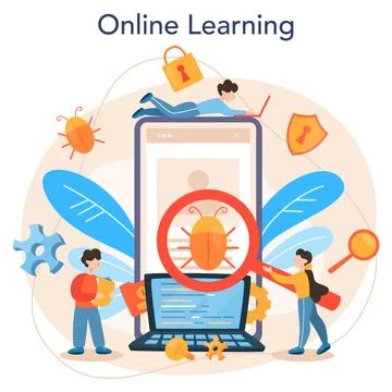 Testing software online service or platform. Application or website 스톡 일러스트