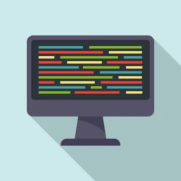 Testing software performance icon, flat style Illustrazione stock