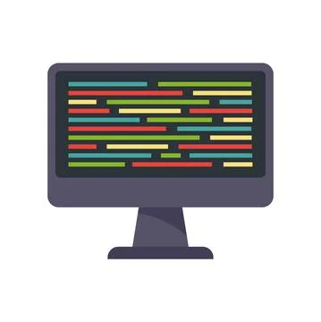 Testing software performance icon flat isolated vector Illustrazione stock