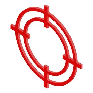 Testing software target icon, isometric style Illustrazione stock