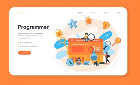 Testing software web banner or landing page. Application or website Stock Illustration