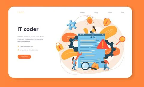 Testing software web banner or landing page. Application or website 스톡 일러스트
