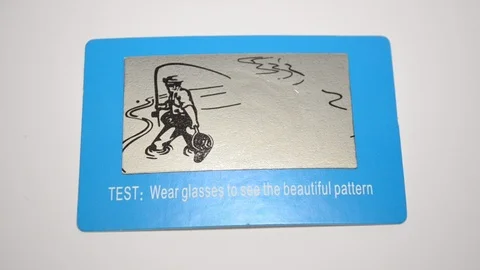 Testing of sport sunglasses with polarizing effect on the blue test picture Stock Footage 106185683