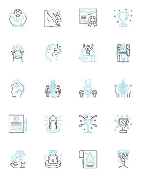 Testing stage linear icons set. Quality, Assurance, Validation, Verification 스톡 일러스트