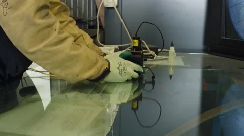 Testing structural integrity of glass Stock Footage