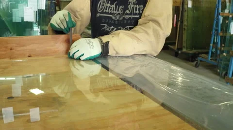 Testing structural integrity of glass - smashing a pane Video stock 68188359