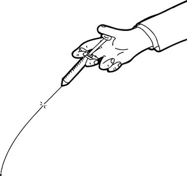 Testing Syringe Outline 스톡 일러스트