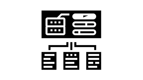 Testing system glyph icon animation Stock Footage 157342987