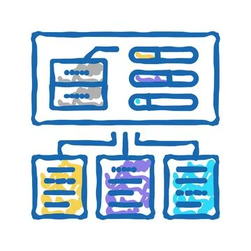 Testing system icon doodle illustration Stock Illustration