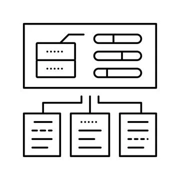 Testing system line icon vector illustration Stock Illustration