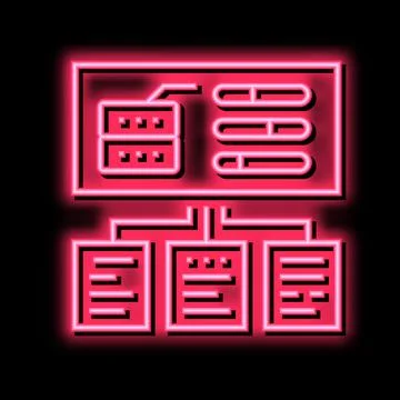 Testing system neon glow icon illustration Stock Illustration