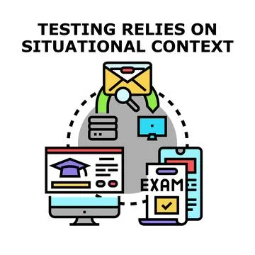Testing system relying on situational context and data analysis イラスト素材