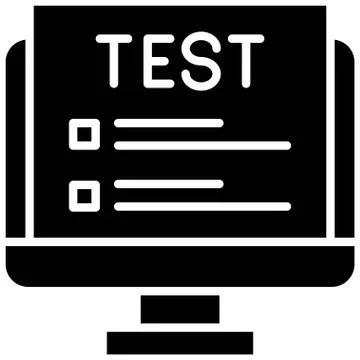 Testing, Telecommuting or remote work icon, vector illustration Illustrazione stock