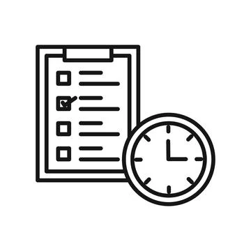 Testing time icon Black line art vector 스톡 일러스트