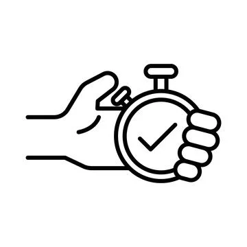 Testing time icon linear logo mark in black and white Stock Illustration