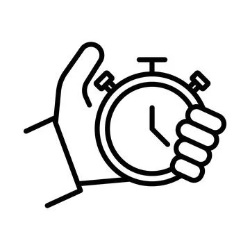 Testing time icon linear logo mark in black and white 스톡 일러스트
