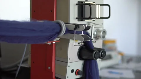 Testing of tops and threads in the laboratory Stock Footage 99704860