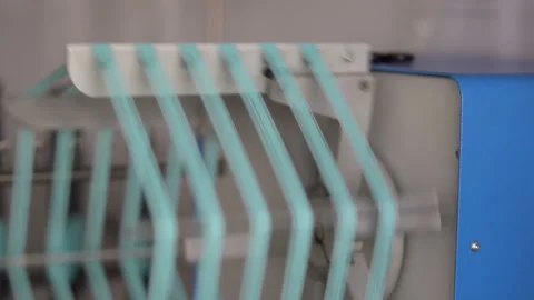 Testing of tops and threads in the laboratory 4 Stock Footage 99706441